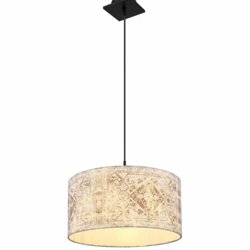 Lampes En Tissu-Luminaires Globo Lighting Suspension Globo GABRIELE Noir, 1 lumière