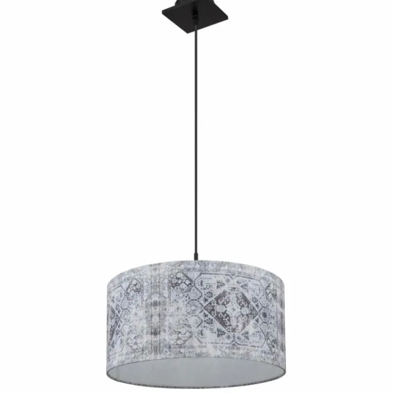 Lampes En Tissu-Luminaires Globo Lighting Suspension Globo GABRIELE Noir, 1 lumière
