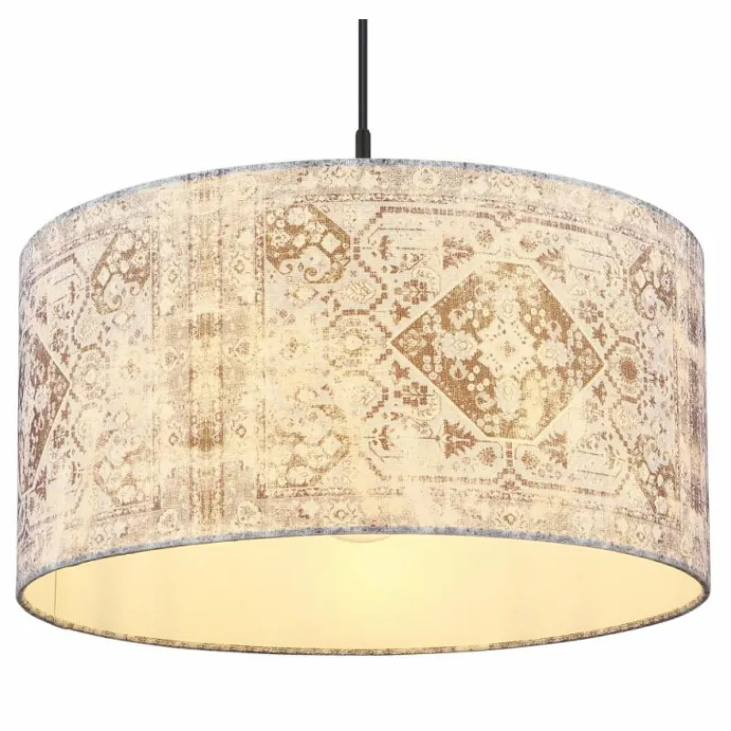 Lampes En Tissu-Luminaires Globo Lighting Suspension Globo GABRIELE Noir, 1 lumière