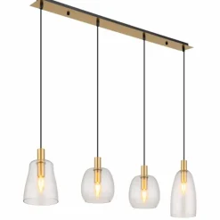 Luminaires Globo Lighting Suspension Globo GARRI Laiton, 4 lumières