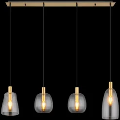 Luminaires Globo Lighting Suspension Globo GARRI Laiton, 4 lumières