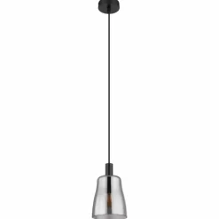 Suspension Verre Fumé-Luminaires Globo Lighting Suspension Globo GARRI Noir, 1 lumière
