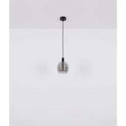 Suspension Verre Fumé-Luminaires Globo Lighting Suspension Globo GARRI Noir, 1 lumière