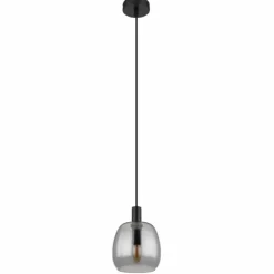 Suspension Verre Fumé-Luminaires Globo Lighting Suspension Globo GARRI Noir, 1 lumière