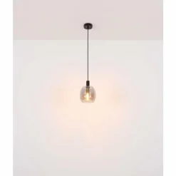 Suspension Verre Fumé-Luminaires Globo Lighting Suspension Globo GARRI Noir, 1 lumière