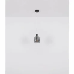Suspension Verre Fumé-Luminaires Globo Lighting Suspension Globo GARRI Noir, 1 lumière
