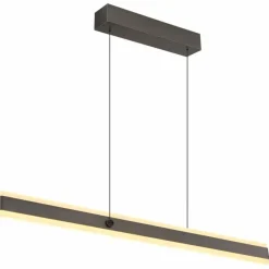 Luminaires Globo Lighting Suspension Globo GEBALDO LED Titane, 1 lumière, Télécommandes* Éclairage Led