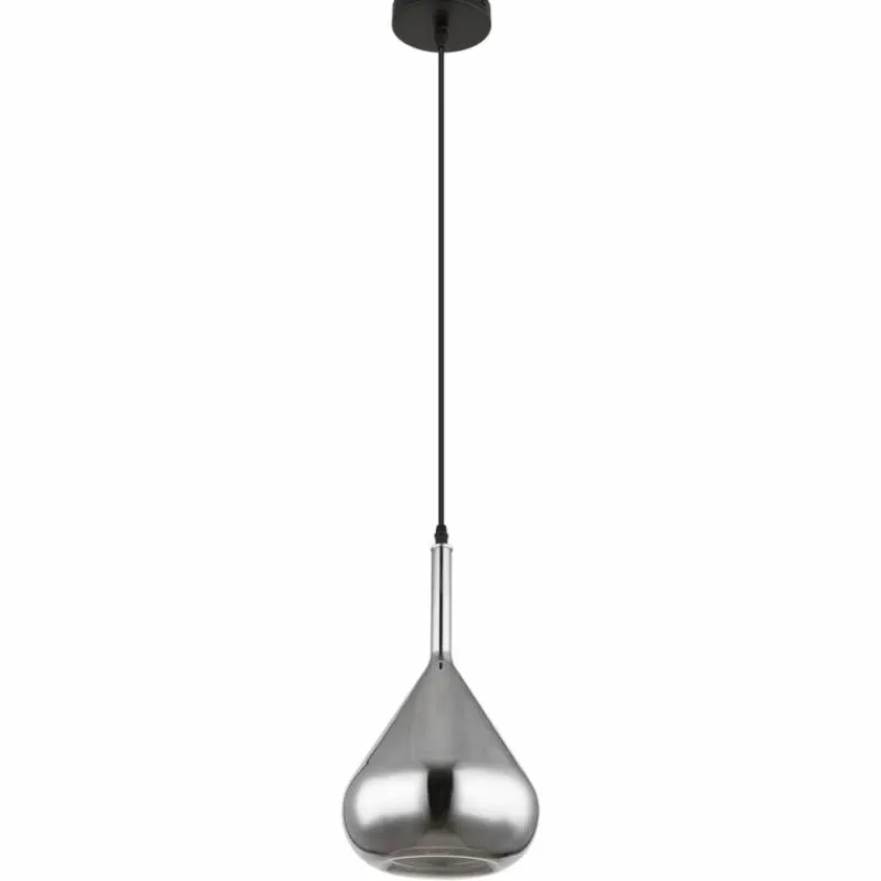 Suspension Verre Fumé-Luminaires Globo Lighting Suspension Globo GEEKY Noir, 1 lumière