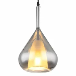 Suspension Verre Fumé-Luminaires Globo Lighting Suspension Globo GEEKY Noir, 1 lumière