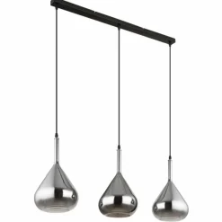 Suspension Verre Fumé-Luminaires Globo Lighting Suspension Globo GEEKY Noir, 3 lumières