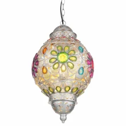 Luminaires Globo Lighting Suspension Globo GELASIUS Gris, Argenté, 1 lumière* Suspensions