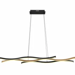 Lampes En Bois-Luminaires Globo Lighting Suspension Globo GERONIMO LED Couleur bois, Noir, 1 lumière