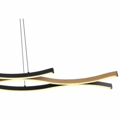 Lampes En Bois-Luminaires Globo Lighting Suspension Globo GERONIMO LED Couleur bois, Noir, 1 lumière