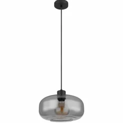 Suspension Verre Fumé-Luminaires Globo Lighting Suspension Globo GIUSEPPE Noir, 1 lumière