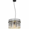 Suspension Verre Fumé-Luminaires Globo Lighting Suspension Globo GORLEY Noir, 1 lumière