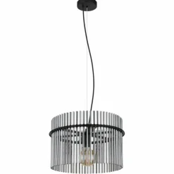 Suspension Verre Fumé-Luminaires Globo Lighting Suspension Globo GORLEY Noir, 1 lumière