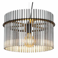 Suspension Verre Fumé-Luminaires Globo Lighting Suspension Globo GORLEY Noir, 1 lumière