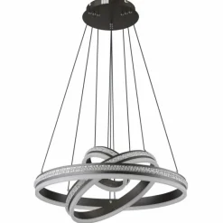 Luminaires Globo Lighting Suspension Globo GROUNI LED Titane, 1 lumière, Télécommandes* Suspensions
