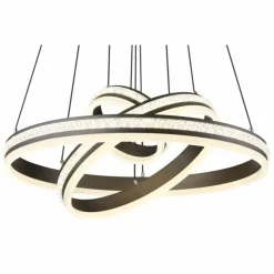 Luminaires Globo Lighting Suspension Globo GROUNI LED Titane, 1 lumière, Télécommandes* Suspensions