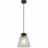 Suspension Verre Fumé-Luminaires Globo Lighting Suspension Globo GUMBA Noir, 1 lumière