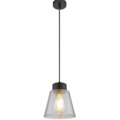 Suspension Verre Fumé-Luminaires Globo Lighting Suspension Globo GUMBA Noir, 1 lumière