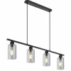 Suspension Verre Fumé-Luminaires Globo Lighting Suspension Globo HADERA Noir, 4 lumières