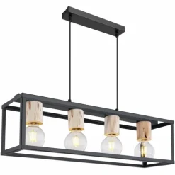 Luminaires Globo Lighting Suspension Globo HAGAR Noir, 4 lumières* Suspensions