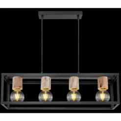 Luminaires Globo Lighting Suspension Globo HAGAR Noir, 4 lumières* Suspensions