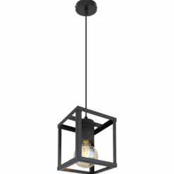 Lampes Vintages & Rétros-Luminaires Globo Lighting Suspension Globo HAGAR Noir, 1 lumière