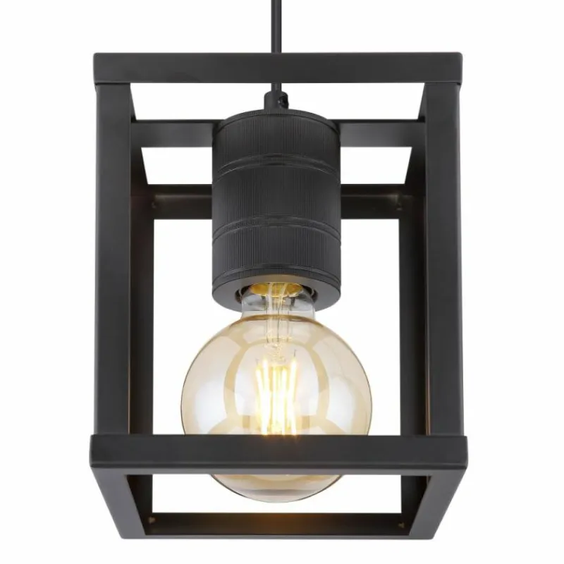 Lampes Vintages & Rétros-Luminaires Globo Lighting Suspension Globo HAGAR Noir, 1 lumière