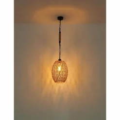 Style Boho-Chic-Luminaires Globo Lighting Suspension Globo HALIA Brun, Noir, 1 lumière