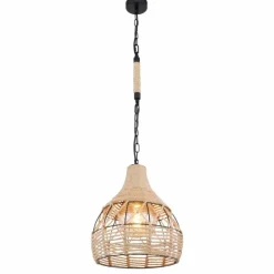 Style Boho-Chic-Luminaires Globo Lighting Suspension Globo HALIA Brun, Noir, 1 lumière