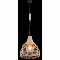 Style Boho-Chic-Luminaires Globo Lighting Suspension Globo HALIA Brun, Noir, 1 lumière
