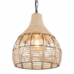 Style Boho-Chic-Luminaires Globo Lighting Suspension Globo HALIA Brun, Noir, 1 lumière