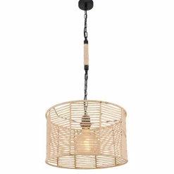 Style Boho-Chic-Luminaires Globo Lighting Suspension Globo HALIA Brun, Noir, 1 lumière