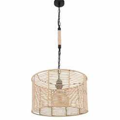 Style Boho-Chic-Luminaires Globo Lighting Suspension Globo HALIA Brun, Noir, 1 lumière