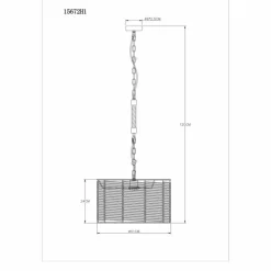 Style Boho-Chic-Luminaires Globo Lighting Suspension Globo HALIA Brun, Noir, 1 lumière