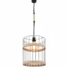 Style Boho-Chic-Luminaires Globo Lighting Suspension Globo HALIA Brun, Noir, 1 lumière