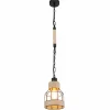 Style Boho-Chic-Luminaires Globo Lighting Suspension Globo HALIA Brun, Noir, 1 lumière