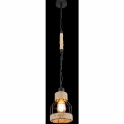 Style Boho-Chic-Luminaires Globo Lighting Suspension Globo HALIA Brun, Noir, 1 lumière