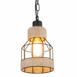 Style Boho-Chic-Luminaires Globo Lighting Suspension Globo HALIA Brun, Noir, 1 lumière