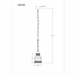 Style Boho-Chic-Luminaires Globo Lighting Suspension Globo HALIA Brun, Noir, 1 lumière