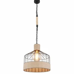 Style Boho-Chic-Luminaires Globo Lighting Suspension Globo HALIA Brun, Noir, 1 lumière