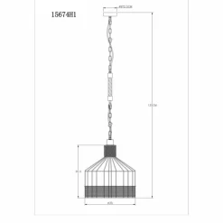 Style Boho-Chic-Luminaires Globo Lighting Suspension Globo HALIA Brun, Noir, 1 lumière