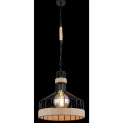 Style Boho-Chic-Luminaires Globo Lighting Suspension Globo HALIA Brun, Noir, 1 lumière