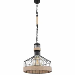 Style Boho-Chic-Luminaires Globo Lighting Suspension Globo HALIA Brun, Noir, 1 lumière