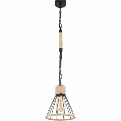 Style Boho-Chic-Luminaires Globo Lighting Suspension Globo HALIA Brun, Noir, 1 lumière