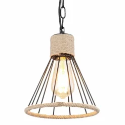 Style Boho-Chic-Luminaires Globo Lighting Suspension Globo HALIA Brun, Noir, 1 lumière