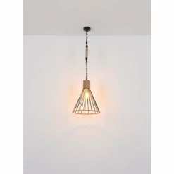 Style Boho-Chic-Luminaires Globo Lighting Suspension Globo HALIA Brun, Noir, 1 lumière