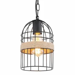 Style Boho-Chic-Luminaires Globo Lighting Suspension Globo HALIA Brun, Noir, 1 lumière